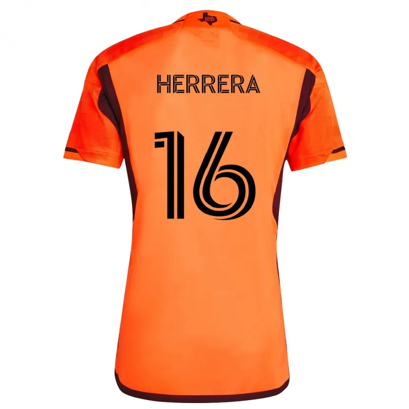 Danxen Kinderen Héctor Herrera #16 Oranje Zwart Thuisshirt Thuistenue 2024/25 T-Shirt