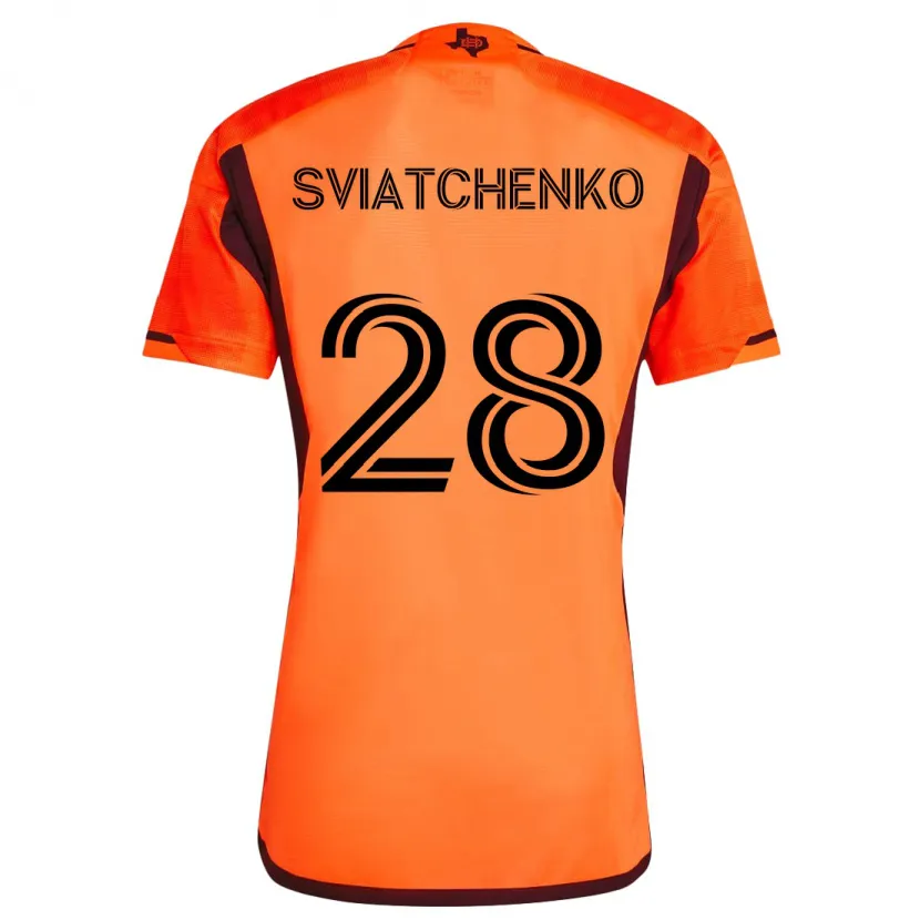 Danxen Kinderen Erik Sviatchenko #28 Oranje Zwart Thuisshirt Thuistenue 2024/25 T-Shirt