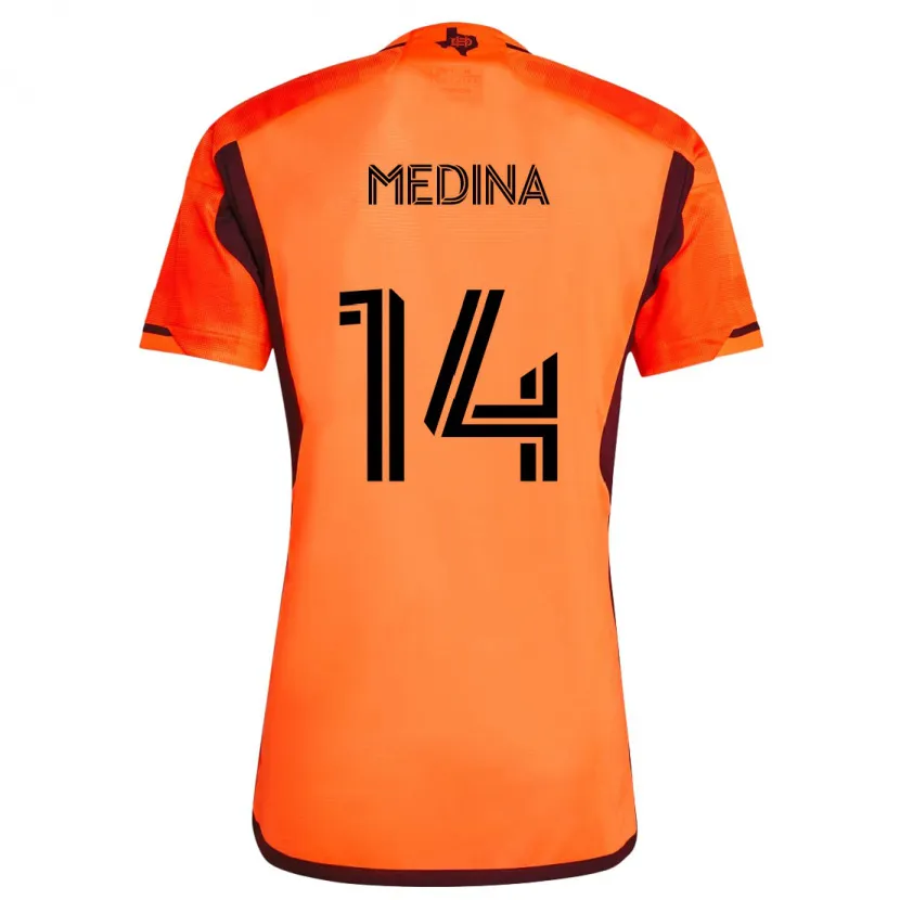 Danxen Kinderen Jeferson Medina #14 Oranje Zwart Thuisshirt Thuistenue 2024/25 T-Shirt