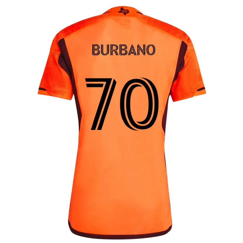 Danxen Kinderen Jordy Burbano #70 Oranje Zwart Thuisshirt Thuistenue 2024/25 T-Shirt