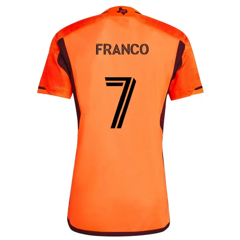 Danxen Kinderen Iván Franco #7 Oranje Zwart Thuisshirt Thuistenue 2024/25 T-Shirt