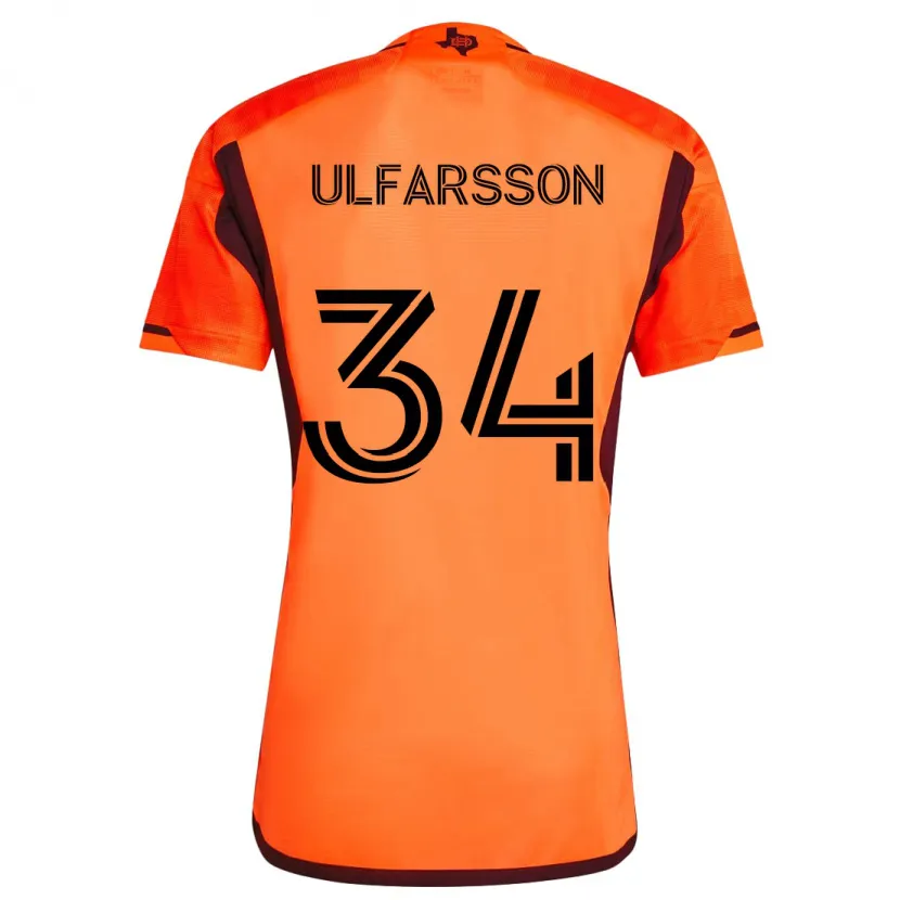 Danxen Kinderen Thor Úlfarsson #34 Oranje Zwart Thuisshirt Thuistenue 2024/25 T-Shirt