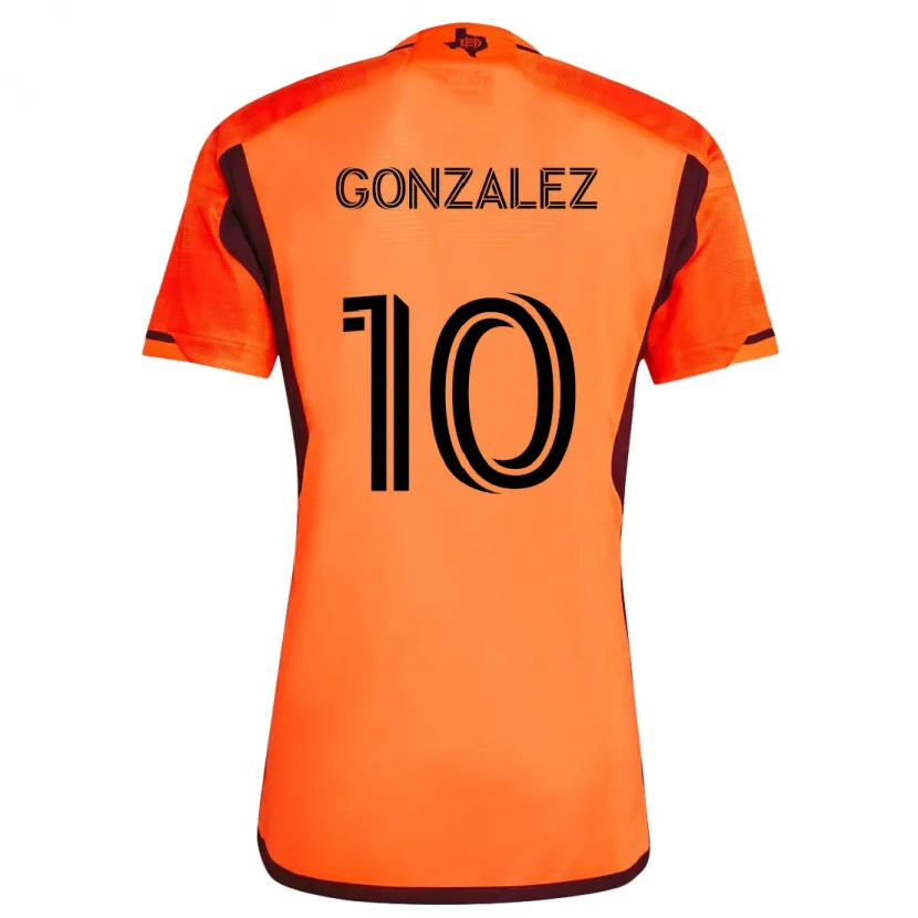 Danxen Kinderen Yair González #10 Oranje Zwart Thuisshirt Thuistenue 2024/25 T-Shirt