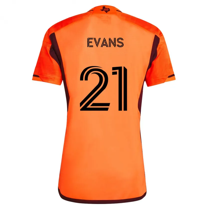 Danxen Kinderen Jacob Evans #21 Oranje Zwart Thuisshirt Thuistenue 2024/25 T-Shirt