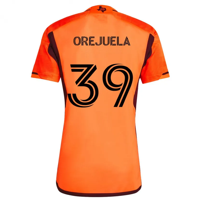 Danxen Kinderen Jesus Orejuela #39 Oranje Zwart Thuisshirt Thuistenue 2024/25 T-Shirt