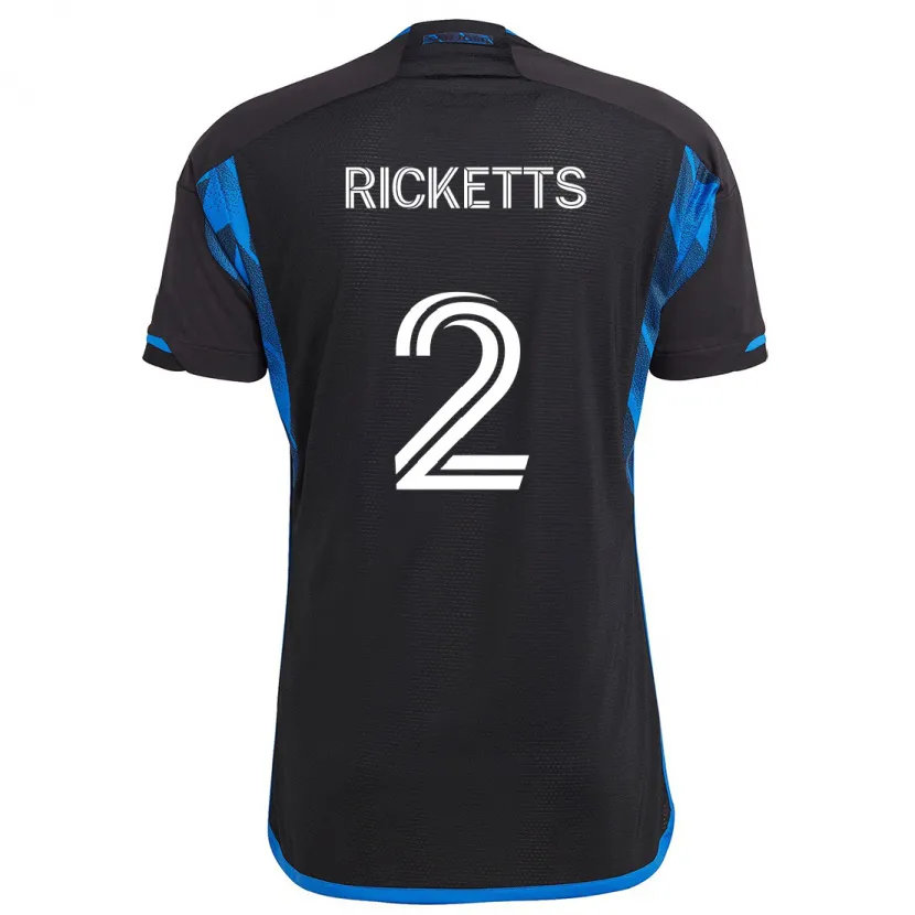 Danxen Kinderen Jamar Ricketts #2 Blauw Zwart Thuisshirt Thuistenue 2024/25 T-Shirt