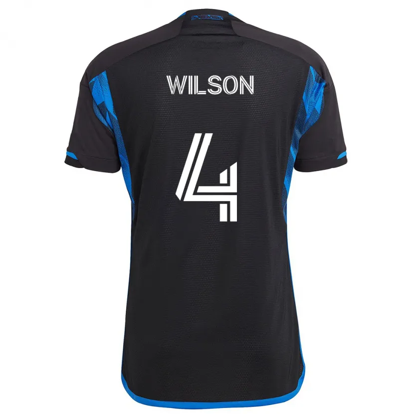 Danxen Kinderen Bruno Wilson #4 Blauw Zwart Thuisshirt Thuistenue 2024/25 T-Shirt