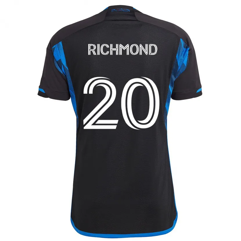 Danxen Kinderen Will Richmond #20 Blauw Zwart Thuisshirt Thuistenue 2024/25 T-Shirt