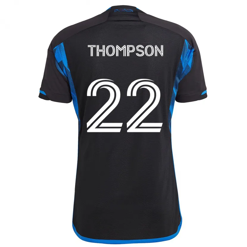 Danxen Kinderen Tommy Thompson #22 Blauw Zwart Thuisshirt Thuistenue 2024/25 T-Shirt