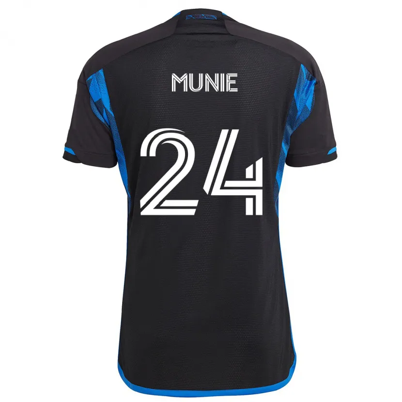 Danxen Kinderen Daniel Munie #24 Blauw Zwart Thuisshirt Thuistenue 2024/25 T-Shirt