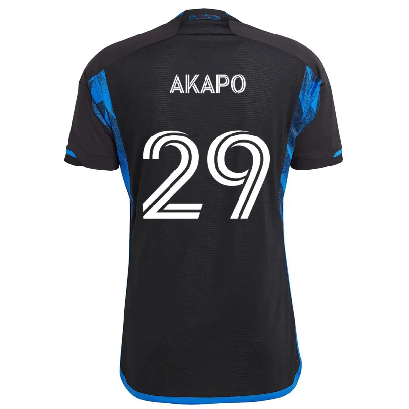 Danxen Kinderen Carlos Akapo #29 Blauw Zwart Thuisshirt Thuistenue 2024/25 T-Shirt