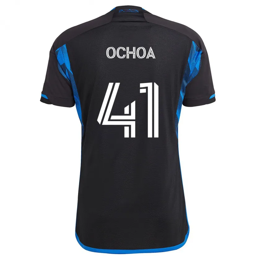 Danxen Kinderen Emmanuel Ochoa #41 Blauw Zwart Thuisshirt Thuistenue 2024/25 T-Shirt