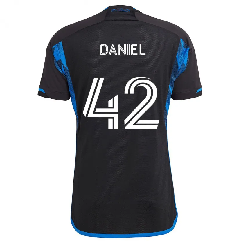 Danxen Kinderen Daniel #42 Blauw Zwart Thuisshirt Thuistenue 2024/25 T-Shirt