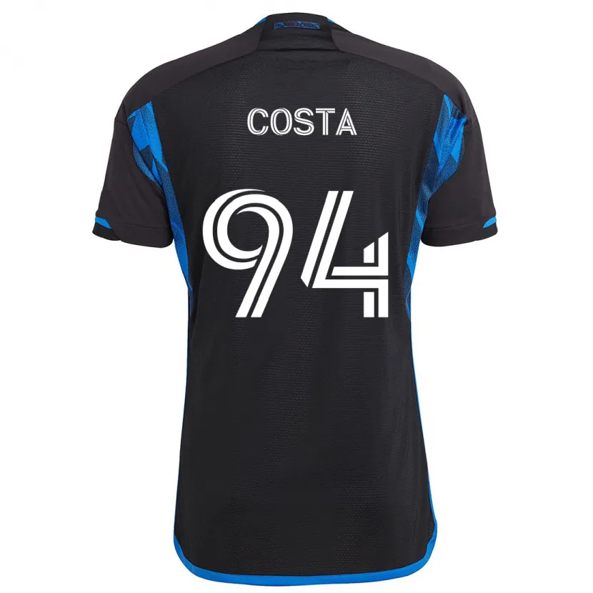 Danxen Kinderen Vítor Costa #94 Blauw Zwart Thuisshirt Thuistenue 2024/25 T-Shirt