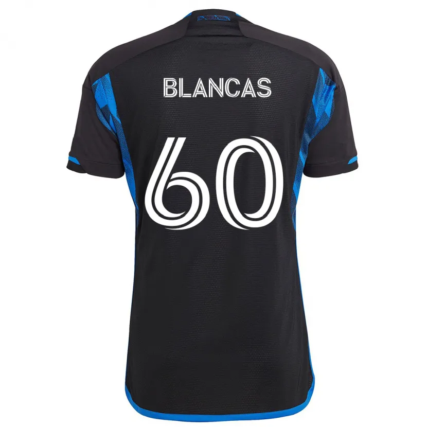 Danxen Kinderen Eduardo Blancas #60 Blauw Zwart Thuisshirt Thuistenue 2024/25 T-Shirt