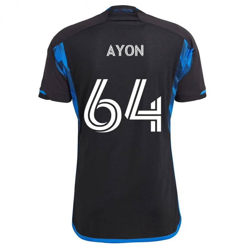 Danxen Kinderen Jerry Ayon #64 Blauw Zwart Thuisshirt Thuistenue 2024/25 T-Shirt