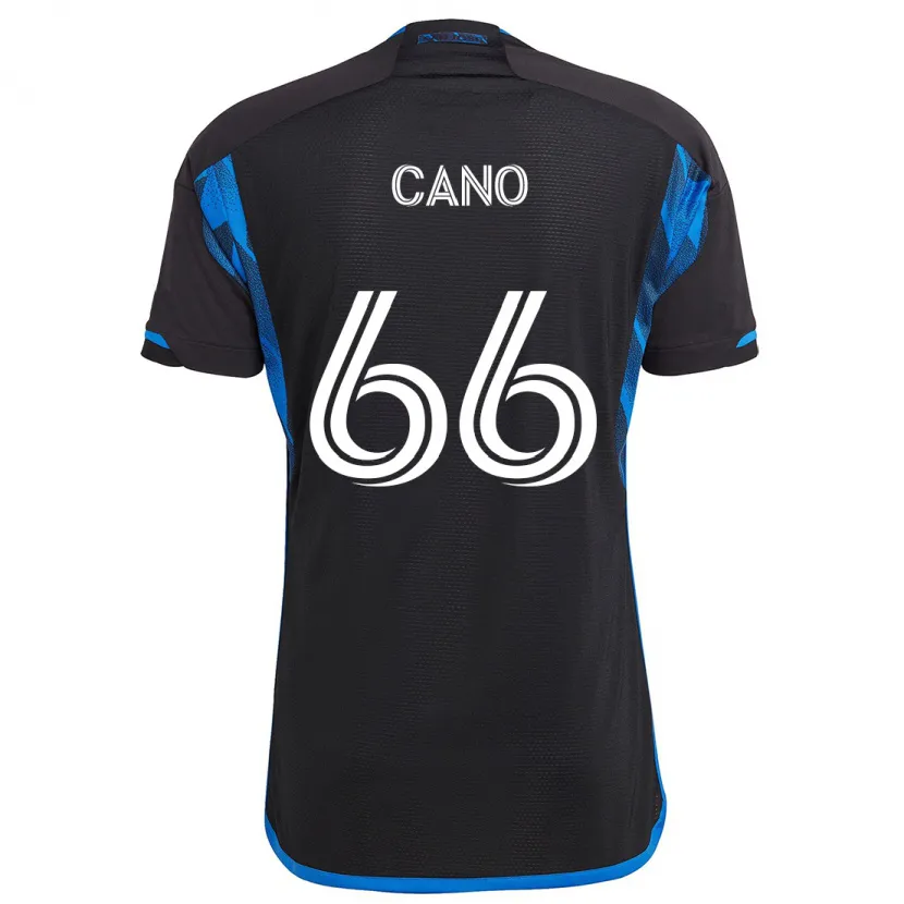 Danxen Kinderen Alejandro Cano #66 Blauw Zwart Thuisshirt Thuistenue 2024/25 T-Shirt