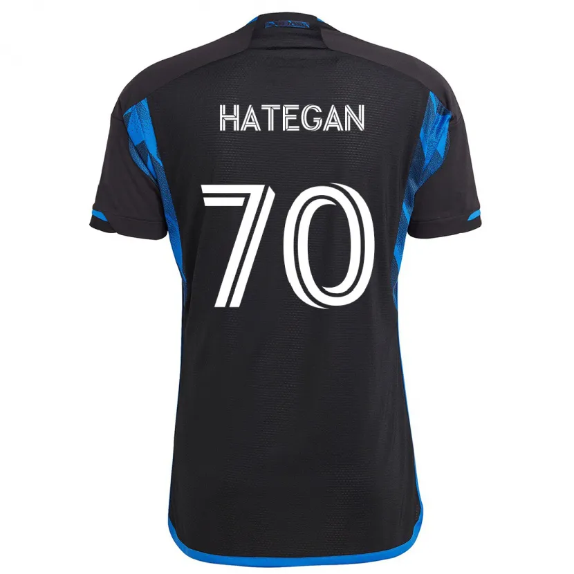 Danxen Kinderen Roberto Hategan #70 Blauw Zwart Thuisshirt Thuistenue 2024/25 T-Shirt