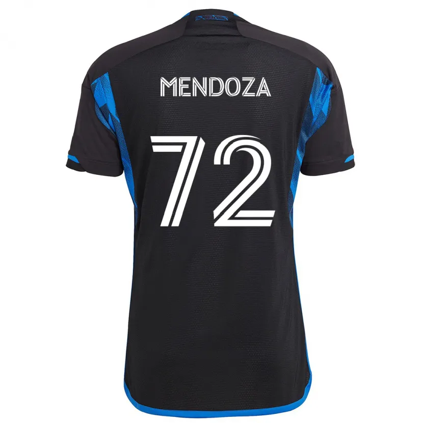 Danxen Kinderen Edwyn Mendoza #72 Blauw Zwart Thuisshirt Thuistenue 2024/25 T-Shirt