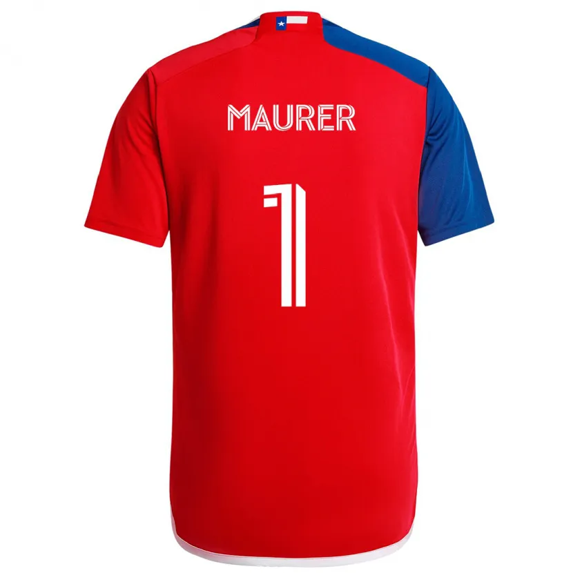 Danxen Kinderen Jimmy Maurer #1 Blauw Rood Thuisshirt Thuistenue 2024/25 T-Shirt