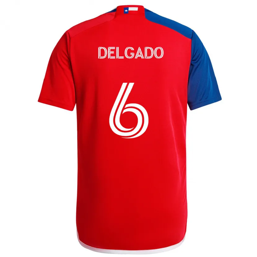 Danxen Kinderen Patrickson Delgado #6 Blauw Rood Thuisshirt Thuistenue 2024/25 T-Shirt