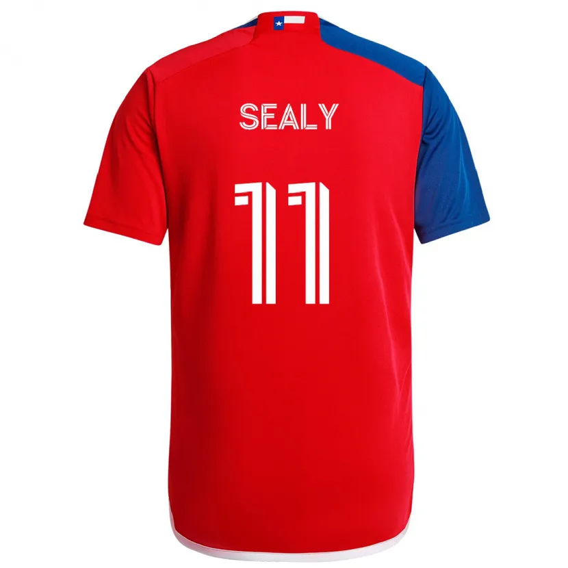 Danxen Kinderen Dante Sealy #11 Blauw Rood Thuisshirt Thuistenue 2024/25 T-Shirt