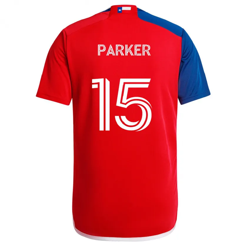 Danxen Kinderen Isaiah Parker #15 Blauw Rood Thuisshirt Thuistenue 2024/25 T-Shirt