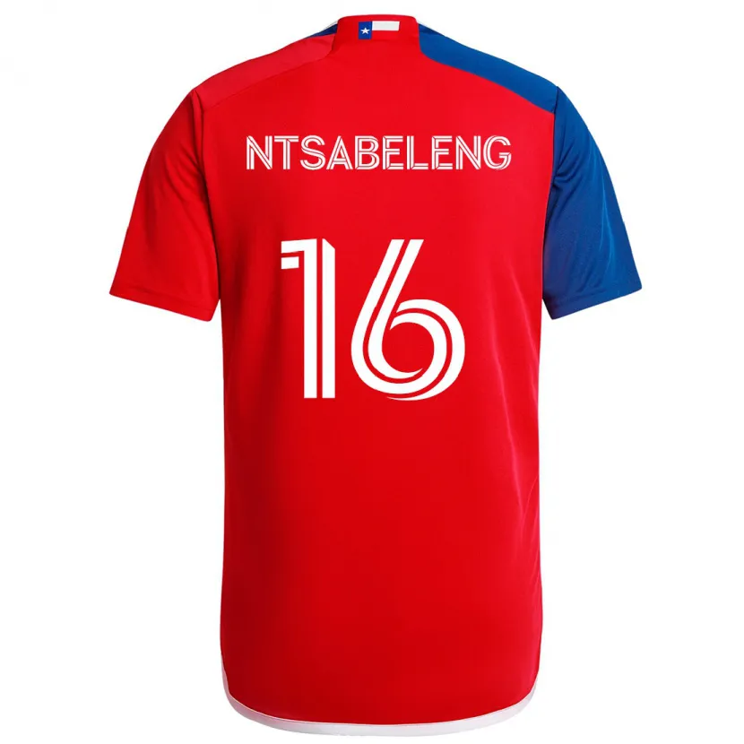 Danxen Kinderen Tsiki Ntsabeleng #16 Blauw Rood Thuisshirt Thuistenue 2024/25 T-Shirt