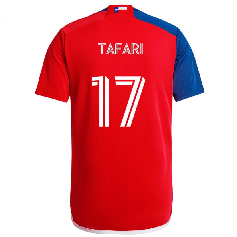 Danxen Kinderen Nkosi Tafari #17 Blauw Rood Thuisshirt Thuistenue 2024/25 T-Shirt