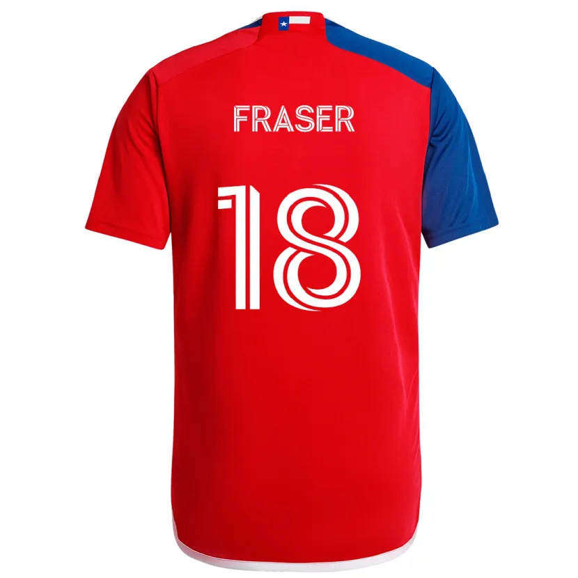 Danxen Kinderen Liam Fraser #18 Blauw Rood Thuisshirt Thuistenue 2024/25 T-Shirt