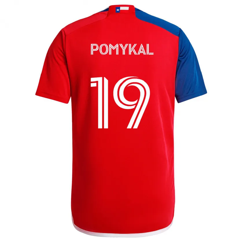 Danxen Kinderen Paxton Pomykal #19 Blauw Rood Thuisshirt Thuistenue 2024/25 T-Shirt