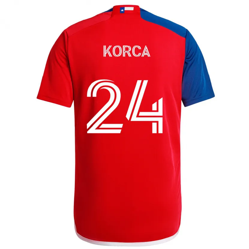 Danxen Kinderen Amet Korça #24 Blauw Rood Thuisshirt Thuistenue 2024/25 T-Shirt