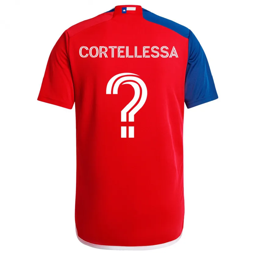 Danxen Kinderen Michael Cortellessa #0 Blauw Rood Thuisshirt Thuistenue 2024/25 T-Shirt