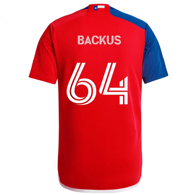 Danxen Kinderen Braeden Backus #64 Blauw Rood Thuisshirt Thuistenue 2024/25 T-Shirt