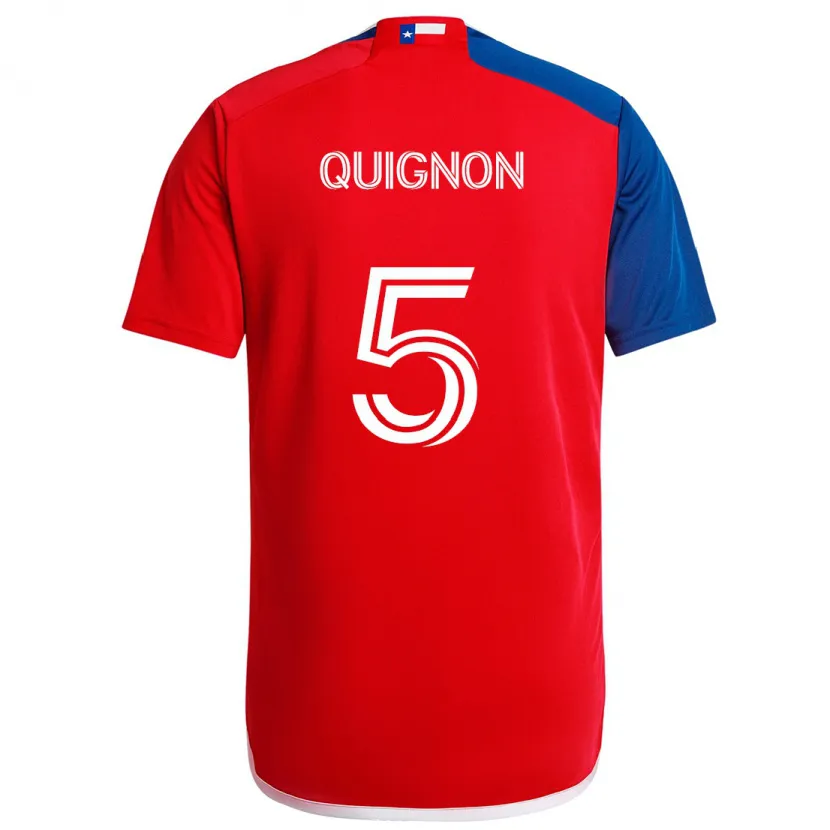 Danxen Kinderen Facundo Quignón #5 Blauw Rood Thuisshirt Thuistenue 2024/25 T-Shirt