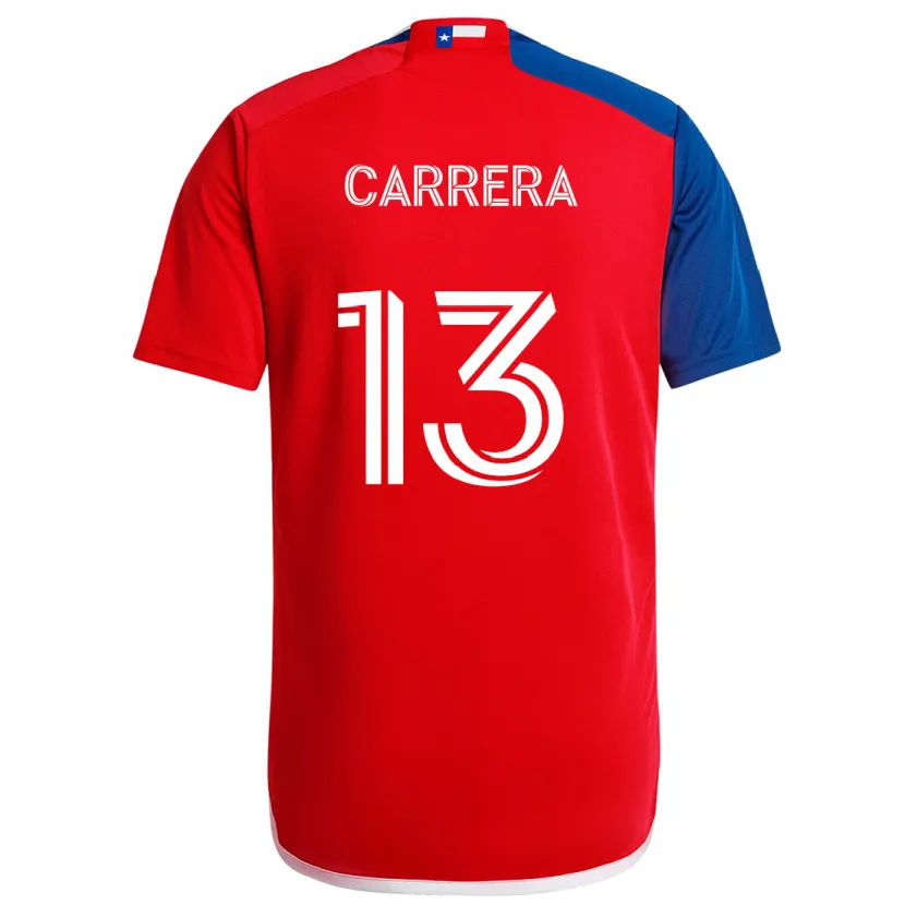 Danxen Kinderen Antonio Carrera #13 Blauw Rood Thuisshirt Thuistenue 2024/25 T-Shirt