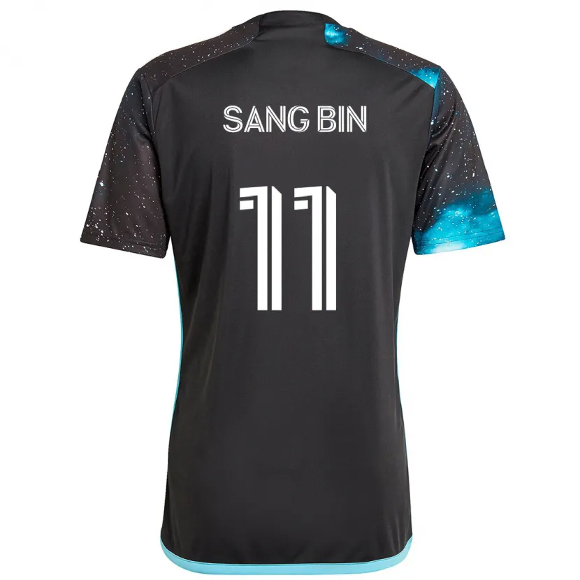 Danxen Kinderen Sang-Bin Jeong #11 Zwart Blauw Thuisshirt Thuistenue 2024/25 T-Shirt