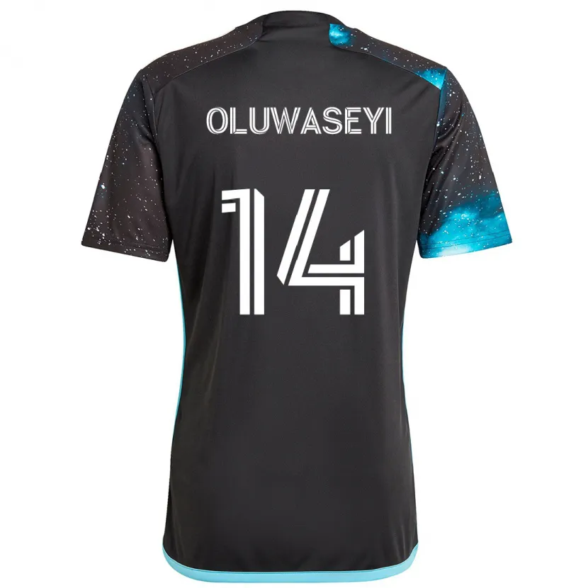 Danxen Kinderen Tani Oluwaseyi #14 Zwart Blauw Thuisshirt Thuistenue 2024/25 T-Shirt