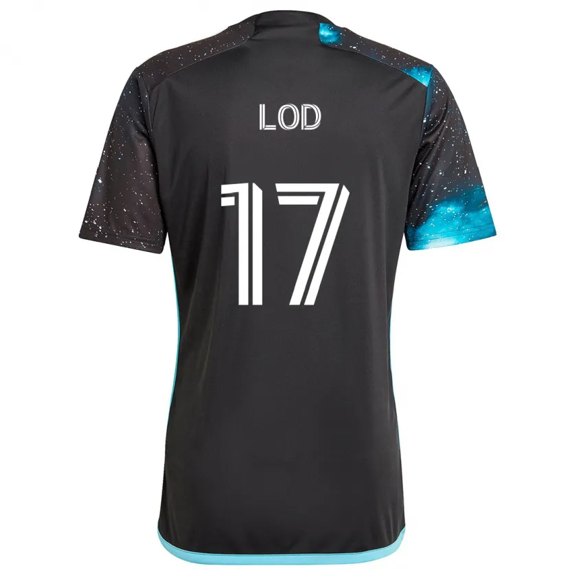 Danxen Kinderen Robin Lod #17 Zwart Blauw Thuisshirt Thuistenue 2024/25 T-Shirt