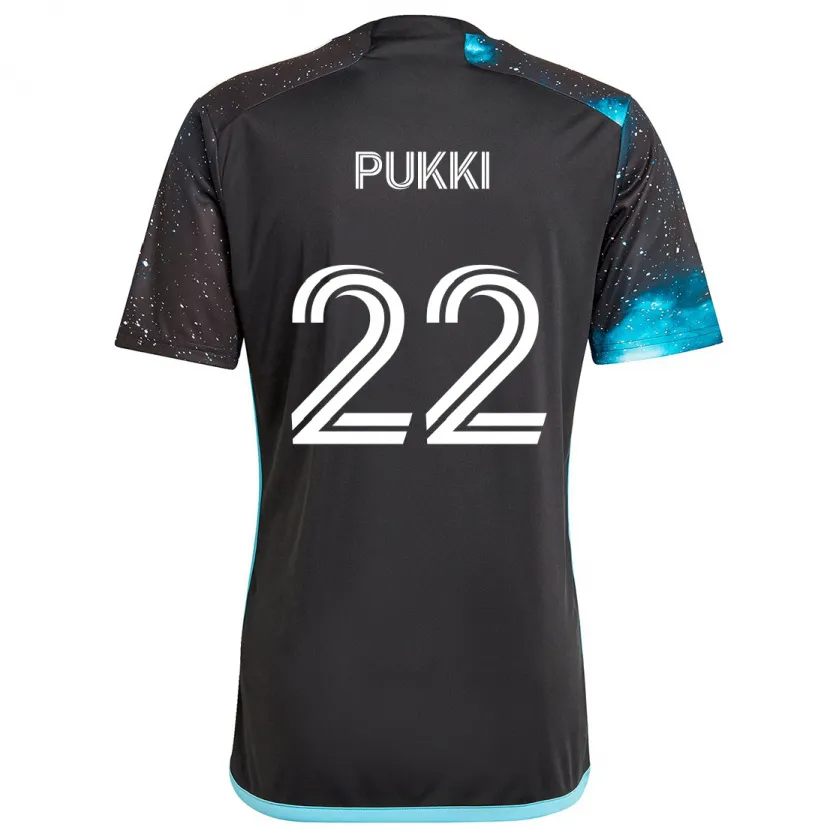 Danxen Kinderen Teemu Pukki #22 Zwart Blauw Thuisshirt Thuistenue 2024/25 T-Shirt