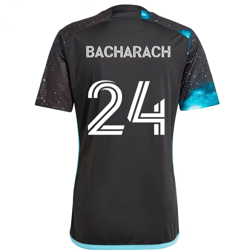 Danxen Kinderen Hugo Bacharach #24 Zwart Blauw Thuisshirt Thuistenue 2024/25 T-Shirt