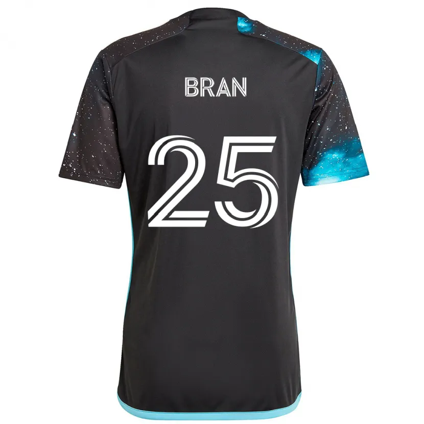 Danxen Kinderen Alejandro Bran #25 Zwart Blauw Thuisshirt Thuistenue 2024/25 T-Shirt