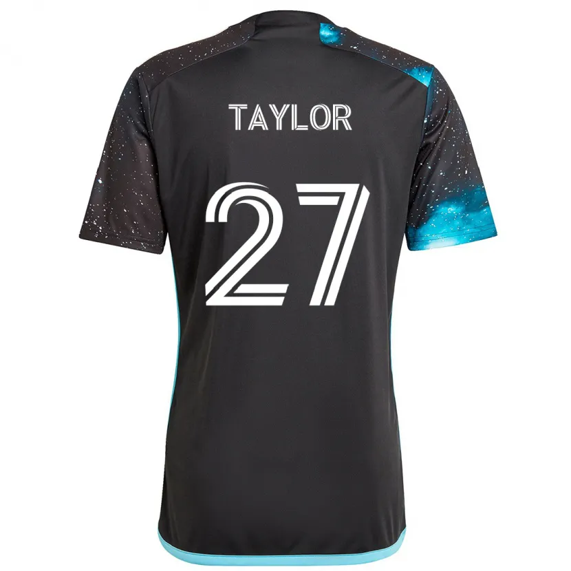 Danxen Kinderen D.j. Taylor #27 Zwart Blauw Thuisshirt Thuistenue 2024/25 T-Shirt