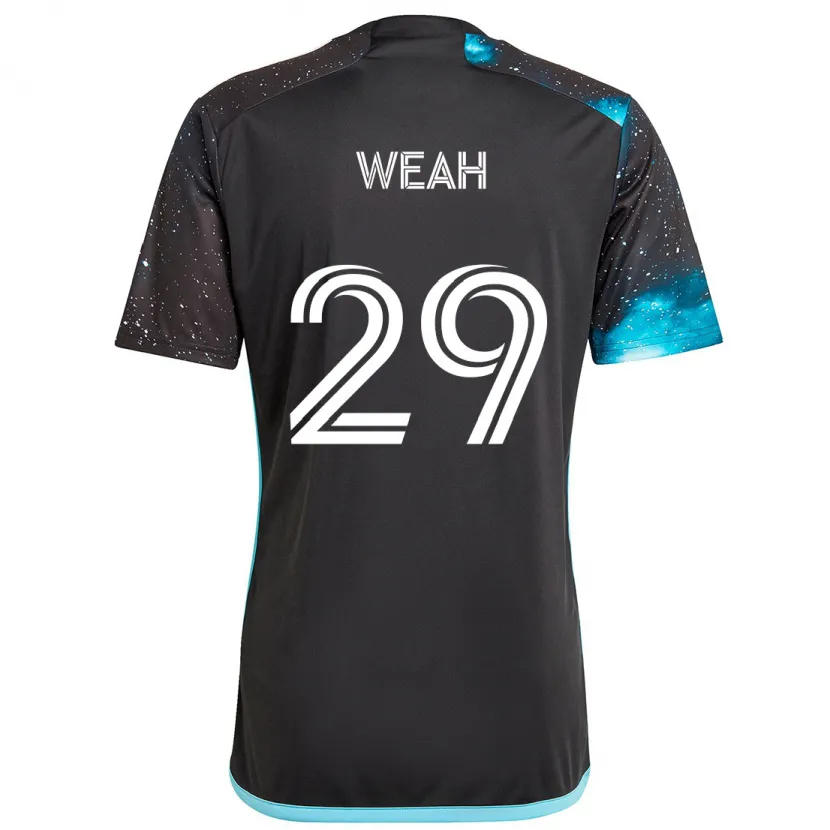 Danxen Kinderen Patrick Weah #29 Zwart Blauw Thuisshirt Thuistenue 2024/25 T-Shirt