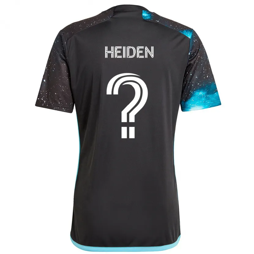 Danxen Kinderen Adam Heiden #0 Zwart Blauw Thuisshirt Thuistenue 2024/25 T-Shirt