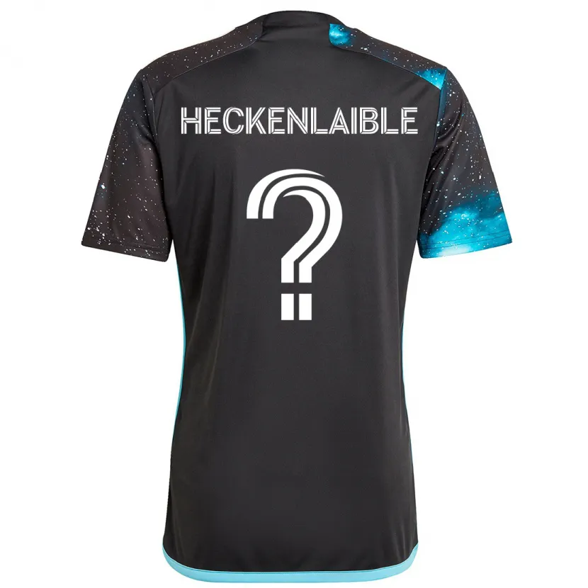 Danxen Kinderen Andrew Heckenlaible #0 Zwart Blauw Thuisshirt Thuistenue 2024/25 T-Shirt