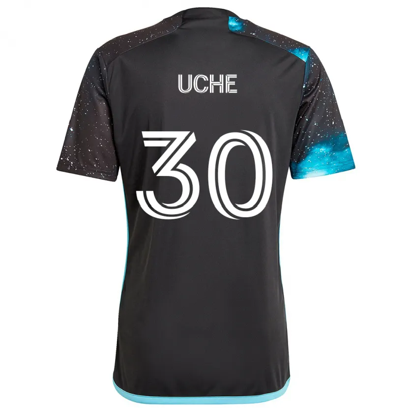 Danxen Kinderen Cc Uche #30 Zwart Blauw Thuisshirt Thuistenue 2024/25 T-Shirt