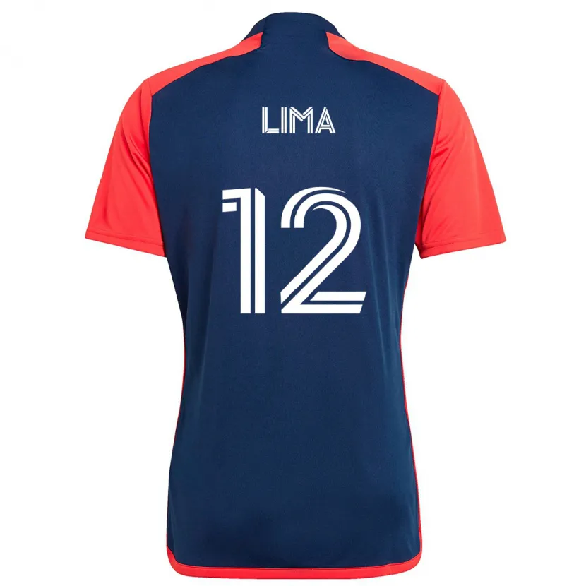 Danxen Kinderen Nick Lima #12 Blauw Rood Thuisshirt Thuistenue 2024/25 T-Shirt