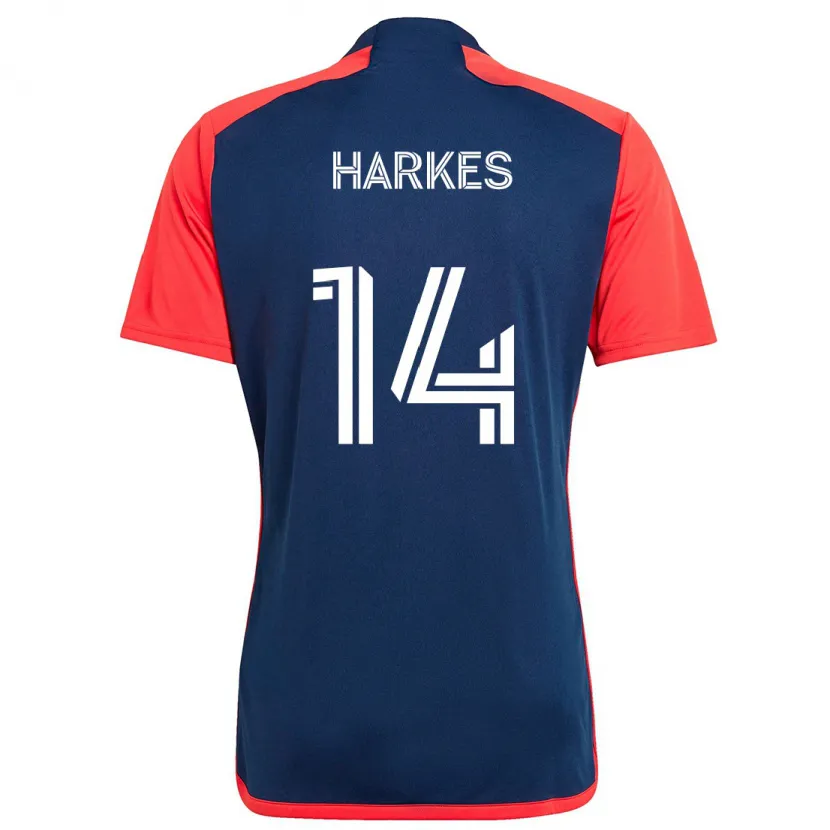 Danxen Kinderen Ian Harkes #14 Blauw Rood Thuisshirt Thuistenue 2024/25 T-Shirt