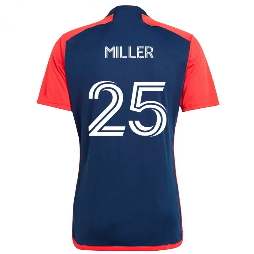 Danxen Kinderen Peyton Miller #25 Blauw Rood Thuisshirt Thuistenue 2024/25 T-Shirt